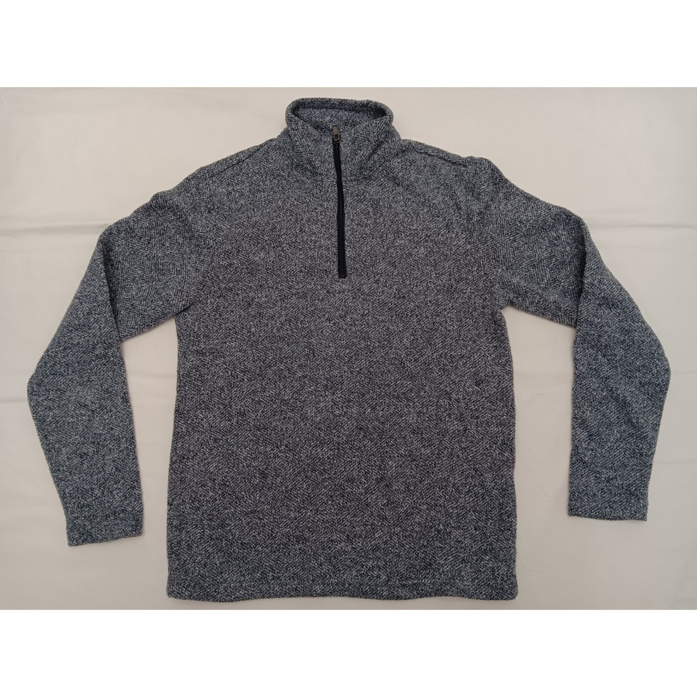 Old Navy Quarter Zip Sweater Men's Small Blue‎ Herringbone Textured Pullover